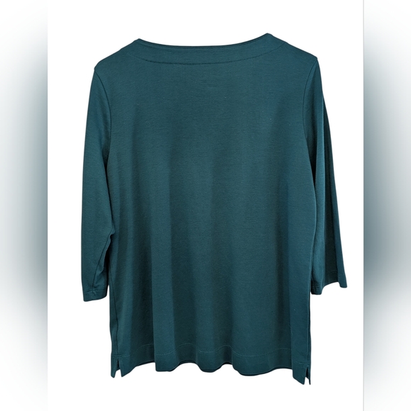 L.L. Bean Green 3/4 Sleeve Women's Top - Picture 6 of 13